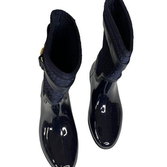 Tommy Hilfiger Womens Splash Rain Boots Blue Rubber Galoshes Size 6 - Picture 4 of 10